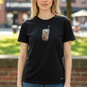 Life is Good Tea Coffee Cold Brew Women's Crusher Crew Tee Shirt